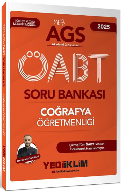2025 MEB AGS ÖABT Coğrafya Öğretmenliği Soru Bankası Yediiklim Yayınları YKS Fotokopi