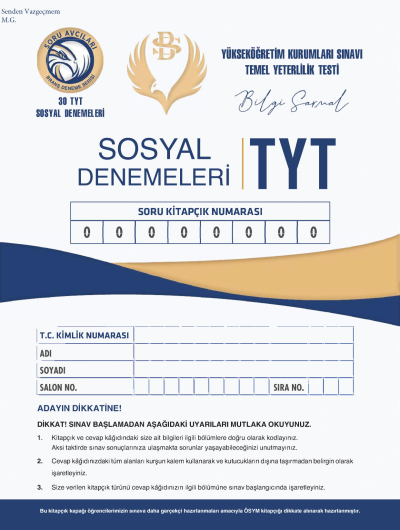 TYT Sosyal Denemeleri Bilgi Sarmal YKS Fotokopi