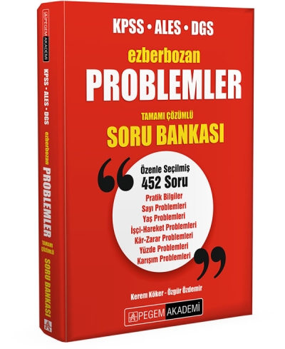 KPSS ALES DGS Problemler Ezberbozan Soru Bankası Pegem Yayınları YKS Fotokopi