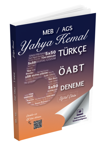 2025 MEB AGS ÖABT Yahya Kemal Türkçe Öğretmenliği Dijital Çözümlü 5 Deneme Adem Hakan Uzem YKS Fotokopi