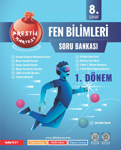 8. Sınıf 1. Dönem Prestij Fen Bilimleri Soru Bankası Nartest Yayınları YKS Fotokopi