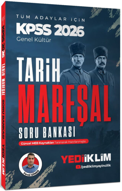 2026 KPSS Mareşal Genel Kültür Tarih Tüm Adaylar İçin Soru Bankası Yediiklim Yayınları