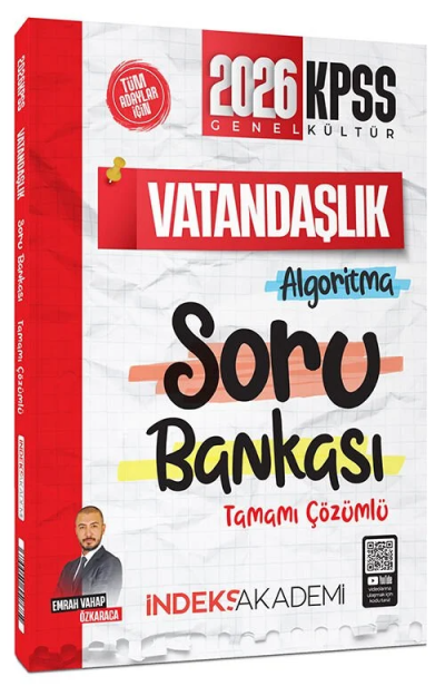 2026 KPSS Vatandaşlık Algoritma Soru Bankası Çözümlü Emrah Vahap Özkaraca İndeks Akademi Yayıncılık YKS Fotokopi