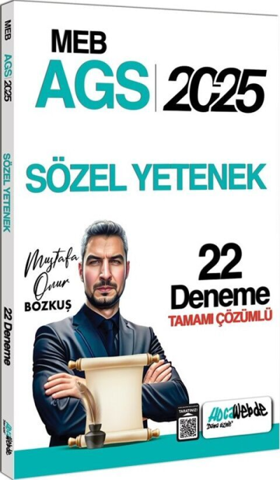 2025 MEB-AGS Sözel Yetenek 22 Deneme Çözümlü Mustafa Onur Bozkuş HocaWebde Yayınları YKS Fotokopi