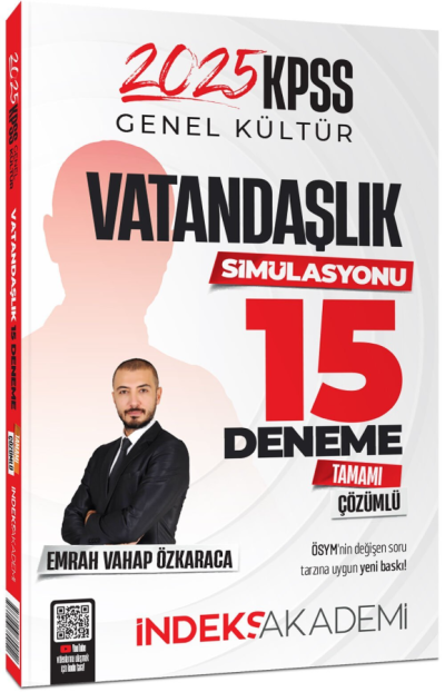 2025 KPSS Vatandaşlık Simülasyonu 15 Deneme Çözümlü İndeks Akademi YKS Fotokopi