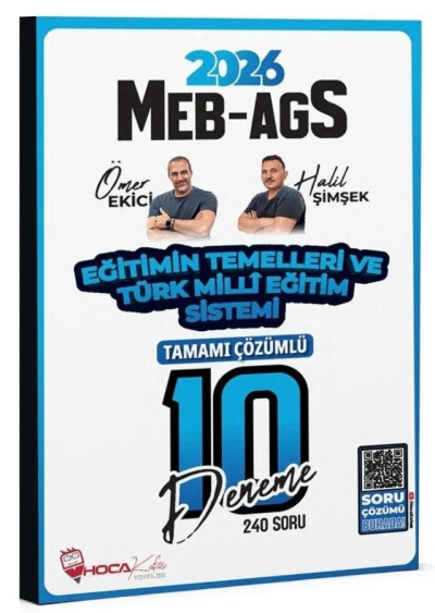 2026 MEB-AGS Eğitimin Temelleri ve Türk Milli Eğitim Sistemi 10 Deneme Çözümlü Hoca Kafası Yayınları YKS Fotokopi