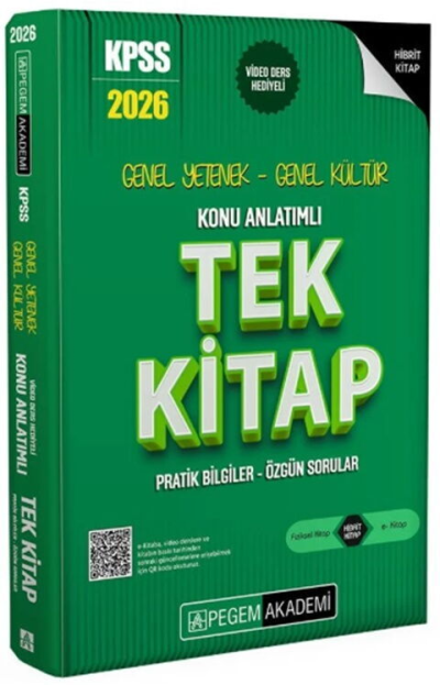 2026 KPSS Genel Yetenek Genel Kültür Konu Anlatımlı Tek Kitap Pegem Akademi Yayınları YKS Fotokopi