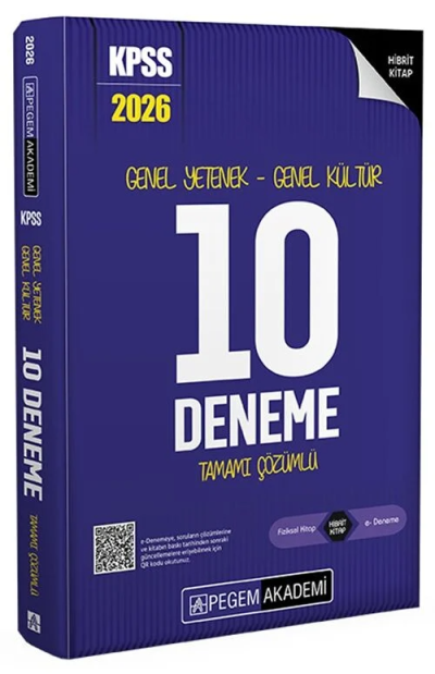 2026 KPSS Genel Yetenek Genel Kültür Tamamı Çözümlü 10 Deneme Pegem Akademi Yayıncılık YKS Fotokopi