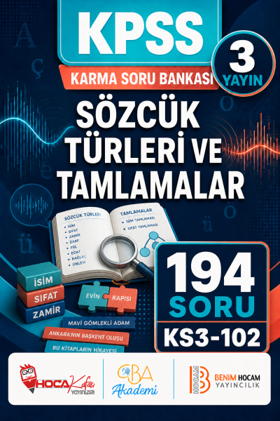 Sözcük Türleri ve Tamlamalar 3 Yayın 194 Soru (Benim Hocam - CBA - Hoca Kafası Yayınları) YKS Fotokopi