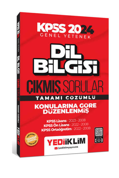 2024 KPSS Dil Bilgisi Konularına Göre Tamamı Çözümlü Çıkmış Sorular (2008-2023) YKS Fotokopi