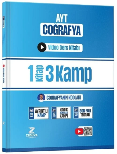 Coğrafyanın Kodları AYT Coğrafya 1 Kitap 3 Kamp Video Ders Kitabı Zeduva Yayınları YKS Fotokopi