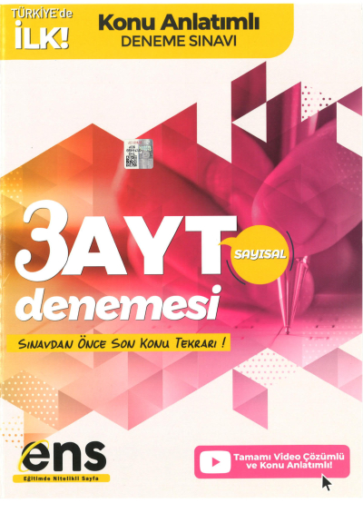 AYT Sayısal Destek 3 lü Özel Konu Anlatımlı Deneme YKS Fotokopi