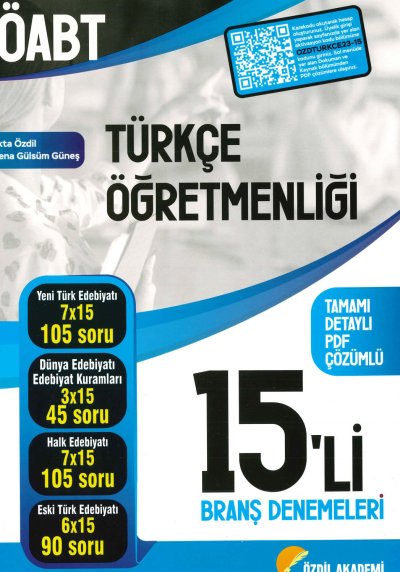 ÖABT TÜRKÇE 15'Lİ BRANŞ DENEMELERİ ÇÖZÜMLÜ YKS Fotokopi