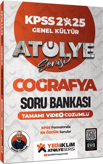2025 KPSS Genel Kültür Atölye Serisi Coğrafya Tamamı Video Çözümlü Soru Bankası Yediiklim Yayınlarıc YKS Fotokopi