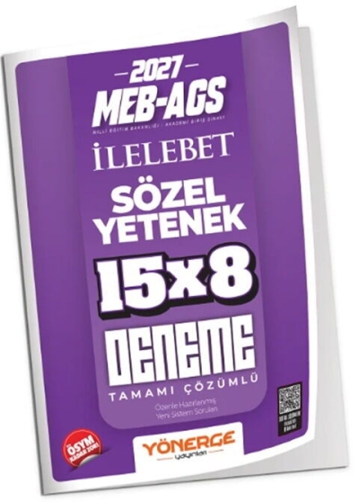 MEB-AGS Sözel Yetenek İLELEBET 15x8 Deneme Çözümlü Yönerge Yayınları YKS Fotokopi