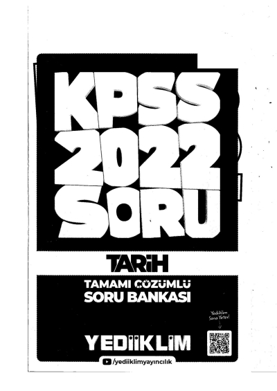 2022 KPSS GY GK TARİH Soru Bankası MODÜLER YKS Fotokopi