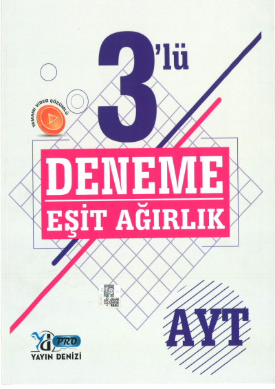 AYT Eşit Ağırlık 3 lü Deneme Video Çözümlü YKS Fotokopi