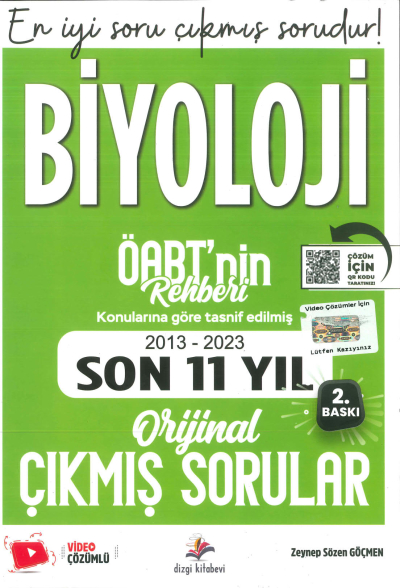 ÖABT BİYOLOJİ KONULARINA GÖRE TASNİF EDİLMİŞ 2013-2023 ORJİNAL ÇIKMIŞ SORULAR YKS Fotokopi