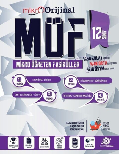 Mikro 12. Sınıf Matematik MÖF Mikro Öğreten Fasiküller Orijinal Yayınları (4 Fasikül) YKS Fotokopi