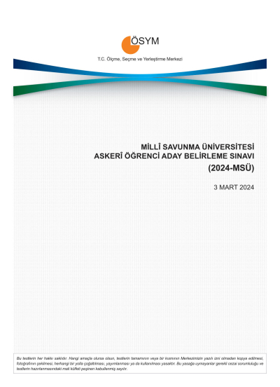 MSÜ Çıkmış Sorular 2018-2024 YKS Fotokopi