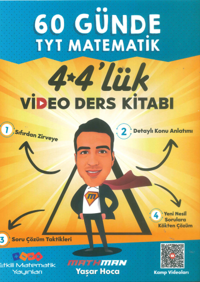 60 GÜNDE TYT MATEMATİK 4*4'lÜK VİDEO DERS KİTABI