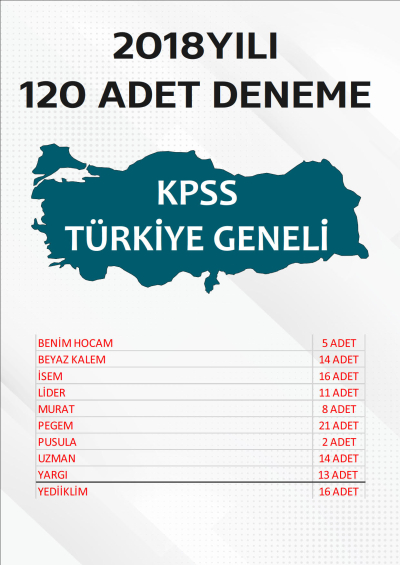 120 ADET TG DENEME 2018 YILI TG LİSTEMİZDEKİ TÜM YAYINLARI KAPSAR (TG117-TG126 ARASI) YKS Fotokopi
