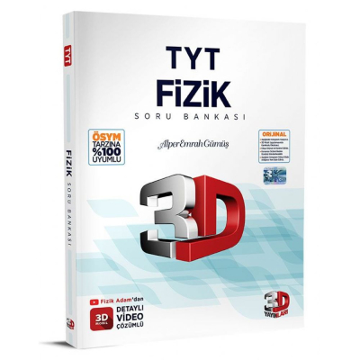 TYT 3D Fizik Tamamı Video Çözümlü Soru Bankası 3D Yayınları YKS Fotokopi