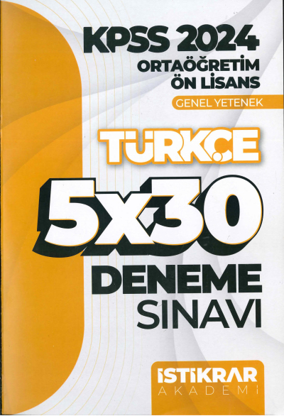 TÜRKÇE 5*30 DENEME SINAVI YKS Fotokopi
