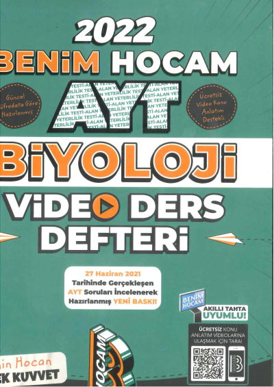 AYT Biyoloji Video Ders Notları YKS Fotokopi