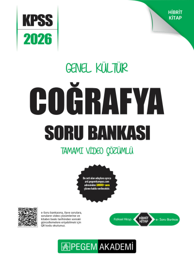 COĞRAFYA 2026 KPSS Genel Yetenek Genel Kültür Soru Bankası Modüler Çözümlü Pegem Akademi Yayınları YKS Fotokopi