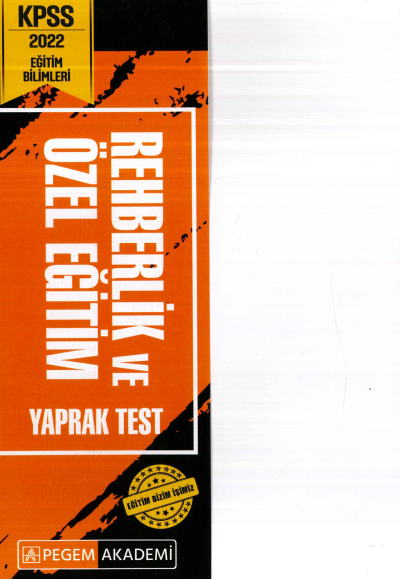 REHBERLİK VE ÖZEL EĞİTİM YAPRAK TEST YKS Fotokopi