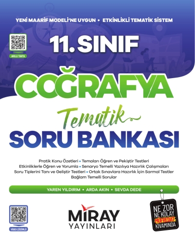 11. Sınıf Coğrafya Maarif Model Tematik Soru Bankası Miray Yayınları YKS Fotokopi
