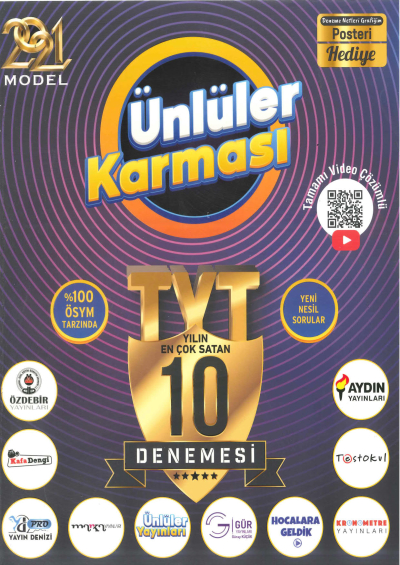 TYT 10 Farklı Yayın 10 Deneme 2021 YKS Fotokopi