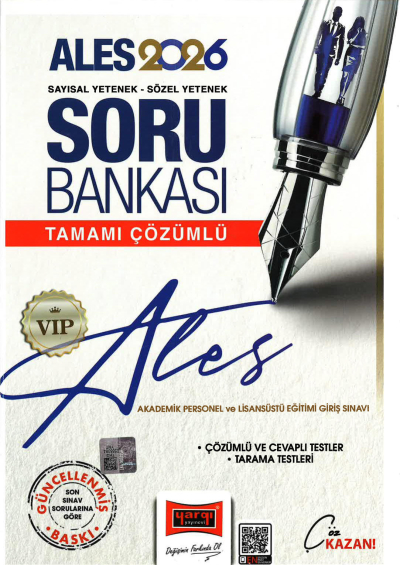 2026 ALES VIP Sayısal-Sözel Yetenek Tamamı Çözümlü Soru Bankası Yargı Yayınları YKS Fotokopi