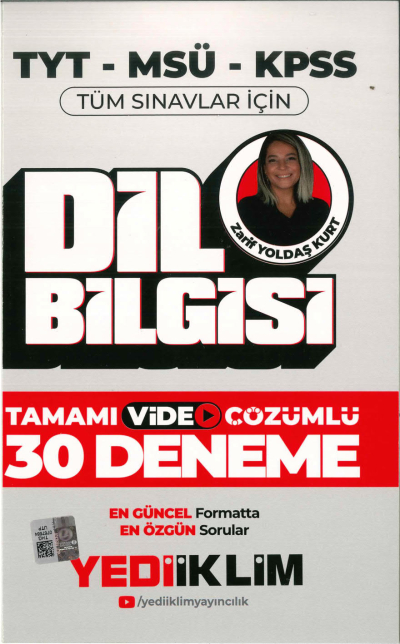 DİL BİLGİSİ TAMAMI VİDEO ÇÖZÜMLÜ 30 DENEME YKS Fotokopi