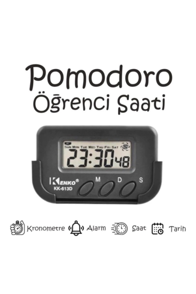 Kenko Pomodoro Öğrenci Saati - Kronometreli Ders Çalışma Saati - Dijital Masa Saati Kenko KK-613D YKS Fotokopi