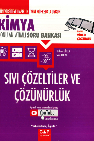 KİMYA SIVI ÇÖZELTİLER VE ÇÖZÜNÜRLÜK KONU ANLATIMLI SORU BANKASI YKS Fotokopi