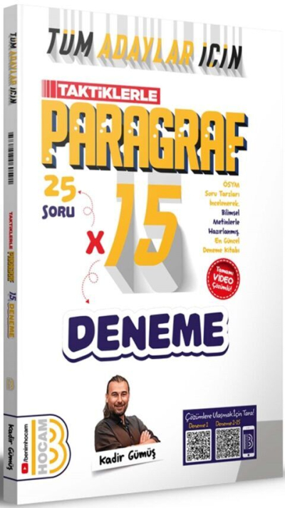Tüm Adaylar İçin Taktiklerle Paragraf Tamamı Video Çözümlü 15 Deneme Benim Hocam Yayınları YKS Fotokopi