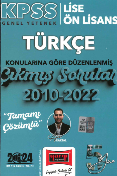 TÜRKÇE KONULARINA GÖRE DÜZENLENMİŞ 2010-2022 ÇIKMIŞ SORULAR TAMAMI ÇÖZÜMLÜ YKS Fotokopi