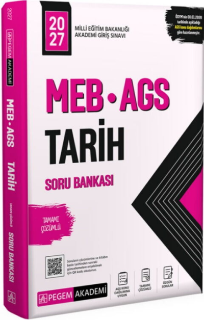 2027 MEB AGS Tarih Soru Bankası Pegem Yayınları YKS Fotokopi