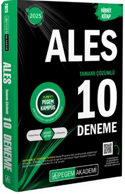 2025 ALES Tamamı Çözümlü 10 Deneme Pegem Akademi Yayıncılık YKS Fotokopi