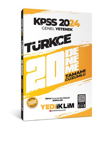 2024 KPSS Genel Yetenek Türkçe Tamamı Çözümlü 20 Deneme YKS Fotokopi