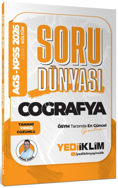 2026 KPSS-AGS Coğrafya Tamamı Video Çözümlü Soru Dünyası Yediiklim Yayınları YKS Fotokopi