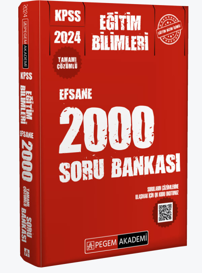 2024 KPSS Eğitim Bilimleri Çözümlü Efsane 2000 Soru Bankası YKS Fotokopi