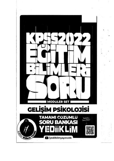 2022 KPSS Gelişim Psikolojisi Soru Bankası Modüler Set YKS Fotokopi