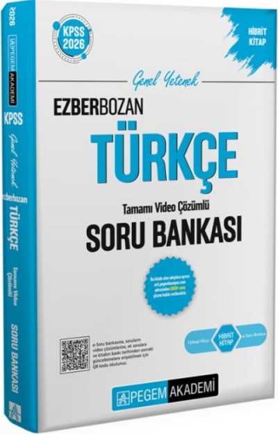 2026 KPSS Genel Yetenek Genel Kültür Ezberbozan Türkçe Tamamı Video Çözümlü Soru Bankası Pegem Yayınları YKS Fotokopi