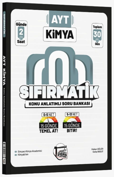 AYT Kimya Sıfırmatik Konu Anlatımlı Soru Bankası Ders Platosu YKS Fotokopi