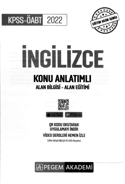 İNGİLİZCE KONU ANLATIMLI ALAN BİLGİSİ-ALAN EĞİTİMİ YKS Fotokopi