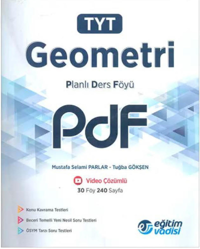 TYT Geometri Planlı Ders Föyü PDF Eğitim Vadisi Yayınları YKS Fotokopi