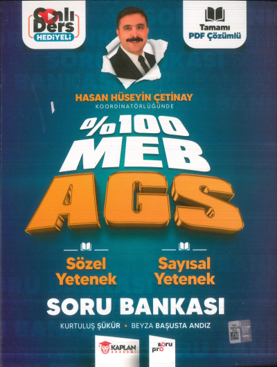 2025 %100 MEB AGS Sözel - Sayısal Yetenek Soru Bankası Kaplan Akademni YKS Fotokopi